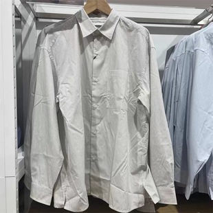 24 autumn and winter single/men's and women's loose striped shirt/long sleeve shirt thin coat air conditioning shirt 474574