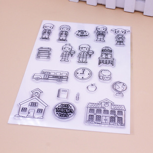 Transparent silicone seal back to school Journal clear stamp transparent seal