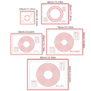 Cross-border hot sale thickened baking mat special silicone pad kneading mat extra large size 45*60 kneading mat with scale