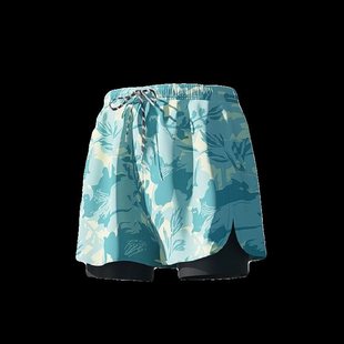 Men's Swimming Trunks Fake Two-piece Printed Fashionable Breathable plus size Conservative Anti-embarrassment Swimming Pool Resort Hot Spring Swimsuit