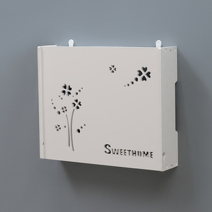 Punch-free wall-mounted WiFi bright and dark router weak power meter multimedia box empty open box decorative painting shielding box