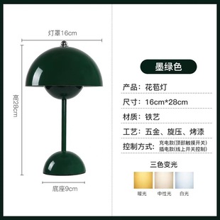 Cross-border e-commerce Nordic Denmark bud lamp living room bedroom bedside creative table lamp wedding decoration mushroom atmosphere lamp