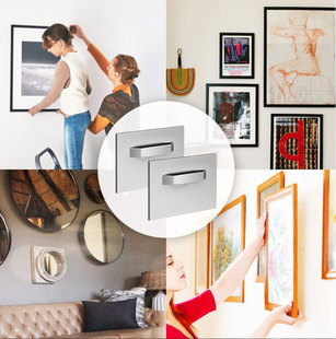 Mirror Photo Frame Hook Holder Acrylic Mirror Frame or Aluminum Photo Frame Double Side Paste Invisible Mounting Glass Frame Hook