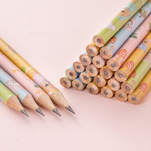 A generation of postage cartoon HB pencil primary school writing pencil set film round rod without rubber graphite pencil