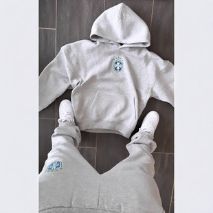 New Autumn and Winter Trendy Brand Fashion Printed Pullover Long-sleeved Hooded Sweatshirt suit Men's Casual All-match Coat Trendy