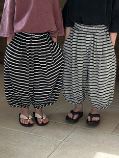 Jiaye Children's 2025 Children's Summer New Striped Ankle-length Pants Baby Boys and Girls Thin Loose Bloomers Anti-mosquito Pants