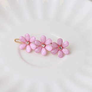 Korean Style Fresh Flower Hairpin ins Alloy Flower Frog Buckle Clip Spot Bangs Hairpin Frog Clip