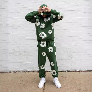 10.21 European and American Fashion Brand Foam Printed Loose Sweater Y2K Hip Hop Street Wear Men's and Women's Pullover Casual Top