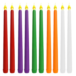 12 Pack Cross Border Home Party Birthday Christmas Decoration Color Case Electronic Candle Light AAA Plastic LED Candle