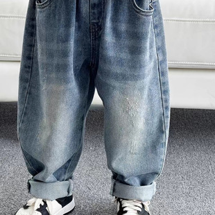 Jeans Boys 2024 New Children's Spring and Autumn Thin Light Color Straight Pants Boys Korean Pants Baby Kids