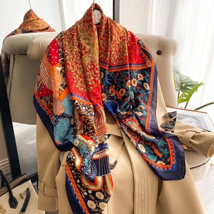 Summer High-grade Suhang Silk Silk Scarf Thin Mulberry Silk Texture Silk Scarf with Big Brand Shawl for Sun Protection