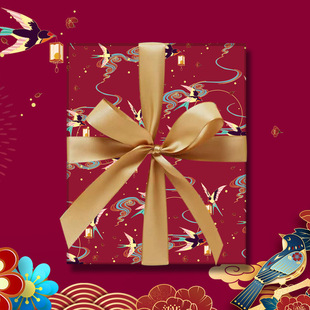 New Year Spring Festival wrapping paper gift gift box high-end Chinese style children's cartoon toy gift paper wholesale