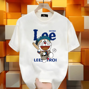 NASA Joint Short-sleeved T-shirt Men's Summer Cartoon Printed All-match Loose Half-sleeved T-shirt Top