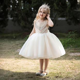 Cross-border New Children's Dress Pearl Tutu Dress Princess Dress Catwalk Piano Host Girl's Dress