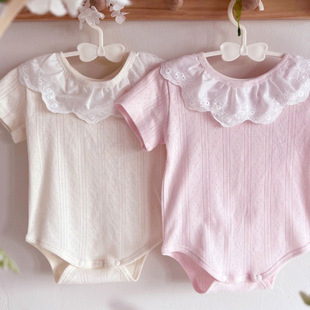 Корейская версия Rins Baby Летняя новая одежда с короткими рукавами кружева