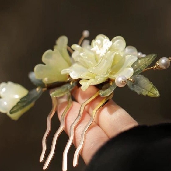New Chinese Classical Hair Accessories Flower U-shaped Hair Hairpin Headwear Antique Hanfu Cheongsam Hair Comb Hairpin Accessories