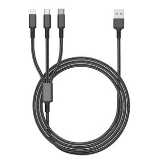 Nylon 3A one-to-three data cable super fast charging three-in-one charging cable for Apple Android type-c mobile phones