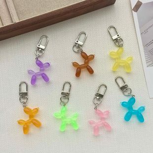 Cartoon Cute Luminous Blast Dog Keychain Pendant Simple Schoolbag Mobile Phone Decoration Pendant Accessories Cross-border Hair