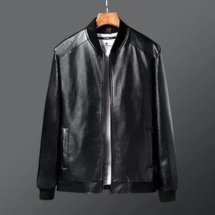 Haining Autumn and Winter Leather Men's Middle-aged Men's Coat Men's Leather Dad Casual Collar Leather Jacket