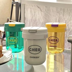 Ins Straw Cup Mini Portable Ton Bucket Water Cup Handy Coffee Plastic Cup with LOGO Printing Gift