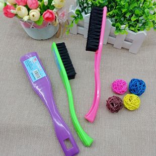Curved Handle Small Laundry Brush Household Cleaning Handle Shoe Brush Plastic Cleaning Brush One Yuan Two Yuan Supply