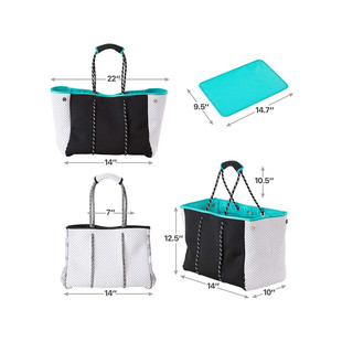 Diving Material Beach Bag Perforated Breathable European and American Fashion Neoprene Satchel Beach Bag Large Capacity Mommy Bag