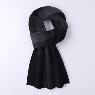 Hengyuanxiang Men's Wool Scarf Men's Winter High-end Korean Style All-match Plaid Thick 2024 New Style Boyfriend Gift