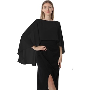 European and American Round Neck Turtleneck Single Layer Thin Spring and Autumn Sunshade Matching Dress Loose Bridal Small Shawl Blouse Waistcoat