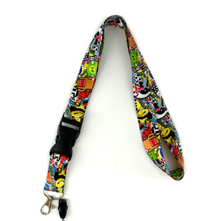 Car modification new jdm lanyard mobile phone animation work card hanging neck digital printing silk ribbon hanging neck lanyard