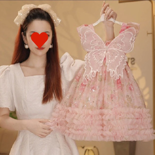 Girl's Butterfly Wings dress Summer New Style Western Style Princess Dress Girl's Fashion Cake Dress Children's Summer Dress