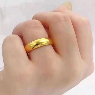 Vietnam sand gold electroplating real gold men and women simple elegant fashion glossy ring live e-commerce factory supply wholesale