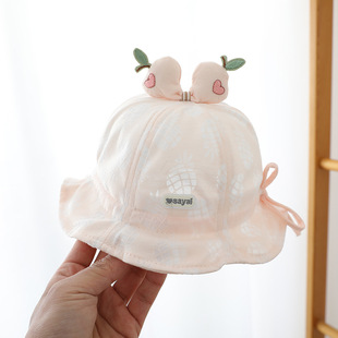 Baby Hat Spring and Autumn Thin Girl Baby Sunshade Fisherman Hat Cute Sun Protection Basin Hat Summer Small Month Age Fetal Hat Tide