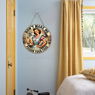 in stock American Country Farm Wooden Round Logo Hanging Welcome House Decorative Housewife Slogan Pendant