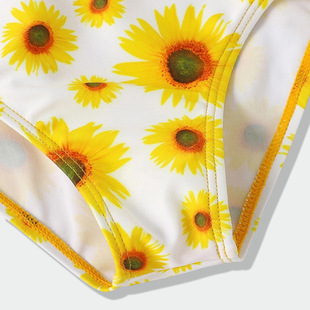 2025 New Children's Swimsuit Three-piece Set Girls' Sunflower Split Swimsuit Small and Medium-sized Children's Cross-border Baby Girl Swimming