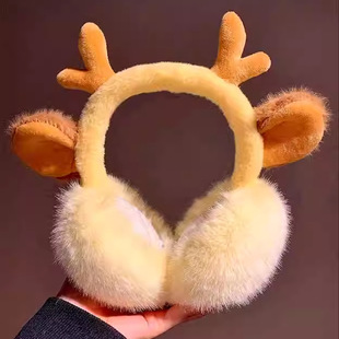 A Xiangyang Flower ~ Cute Red Plush Earmuffs Women's Winter Riding Ear Protection Warm Thickened Furry Earmuffs