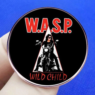 W.A.S.P. rock band brooch American heavy metal music pin brooch gold alloy badge accessories