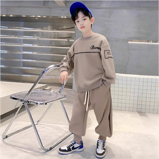 Boys' Autumn Clothing suit 2024 New Middle and Big Children's Edie Two-Piece Set Boys Handsome Fashionable Spring and Autumn Clothes