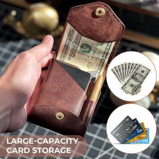 Cross-border Retro Short Coin Purse Men and Women's High-end Multi-functional Wallet ID Card Bag Simple Storage Bag