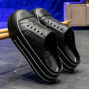 Summer Sandals for Men, Breathable Hollow Anti-Slip Clogs, Baotou Couple Beach Shoes, Outer Wear Sandals and Slippers for Women