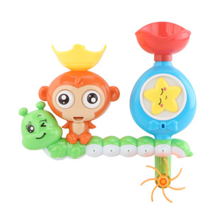 Cross-border Moe Monkey Water Swivel Swivel Water Wheeler ABS Material Bathroom Track Baby Bathing Bath Toy