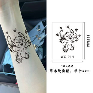 Herbal tattoo stickers juice semi-permanent small clear cute tattoo stickers waterproof sweat-proof girl arm broken bone stickers