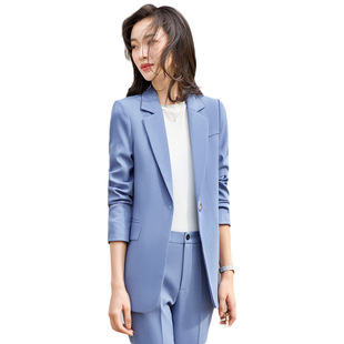 Autumn and Winter Little Man Suit Casual Suit Factory Supply Women's Curry Pants Suit Simple Business Suit