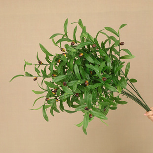 Simulation hanging clock branch glue silk-screen multi-leaf hanging clock green plant flower arrangement decorative ornaments landscaping fake leaves