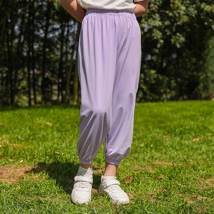 Girls' Pants Summer 2025 New Children's Ice Silk Quick-drying Anti-mosquito Trousers Summer Thin Sunscreen Sports Pants for Big Children