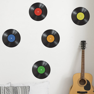 FX-F390 creative music record bedroom living room entrance dormitory decorative wall stickers self-adhesive wholesale cross-border