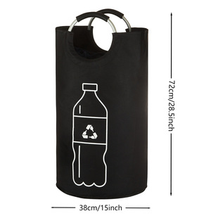 Cross-border Exclusive Fabric Dirty Clothes Basket Foldable Washed Large Oxford Cloth Storage Bag Aluminum Portable Cylinder Laundry Bag