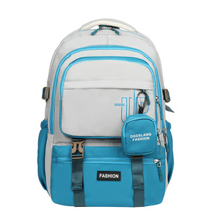 New Large Capacity Backpack Color Contrast Trendy All-match College Student Schoolbag Korean Casual Fashion Travel Computer Bag