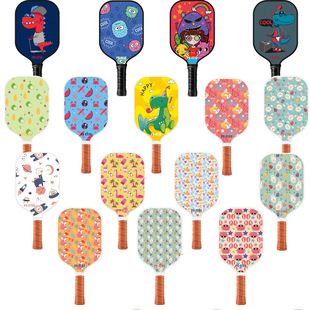 Children's cartoon fiberglass paddle racket suit pickleball paddle factory direct sale