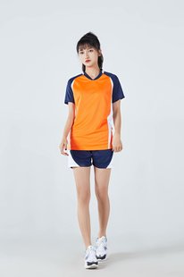 Fresh volleyball suit couple breathable quick-drying badminton suit men's class training printed sportswear set printing