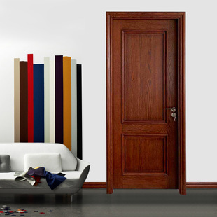 Hotel self-built Oak Flat carved door bedroom indoor room door set door kitchen door wood color